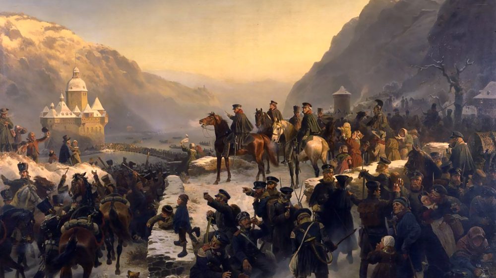 Blüchers Rheinübergang bei Caub am 1. Januar 1814