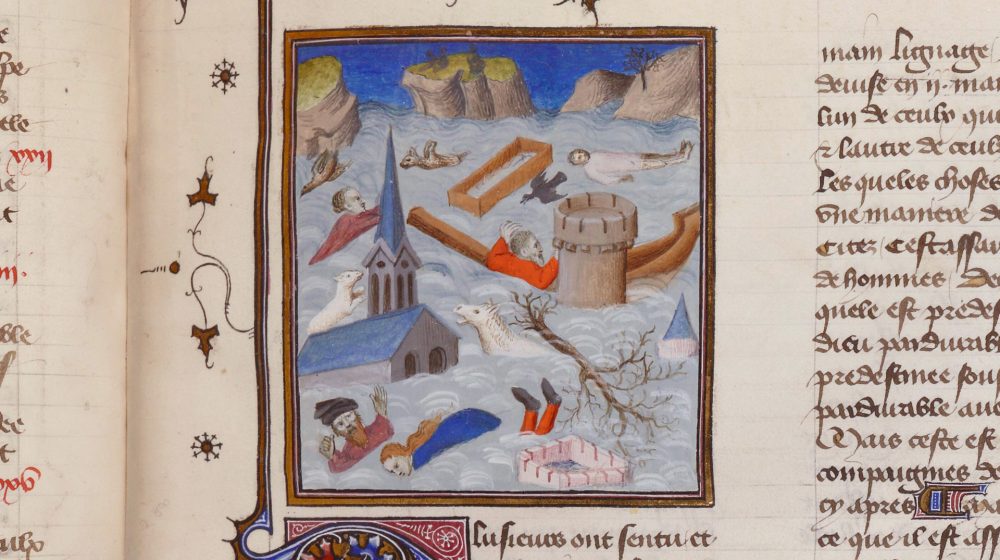 Darstellung der biblischen Sintflut aus dem Jahr 1400-1405 Quelle: Source gallica.bnf.fr / Bibliothèque nationale de France