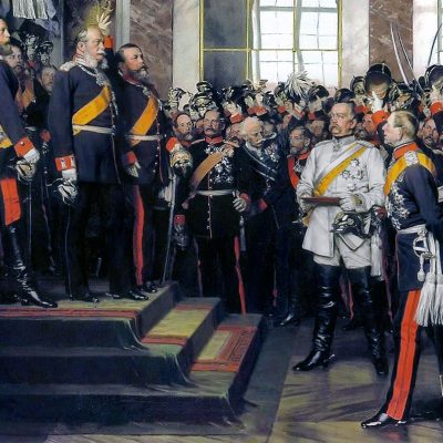 Proklamation des Deutschen Kaiserreichs (Gemälde von Anton von Werner)  Quelle: Bismarck-Museum Friedrichsruh