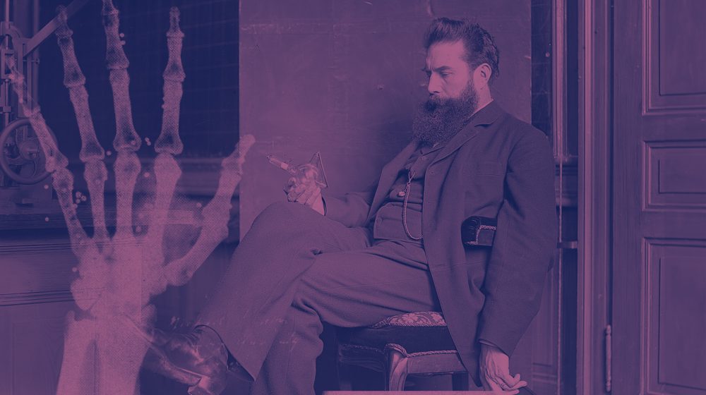 Portrait Wilhelm Conrad Röntgens von Reinhold Felderhoff Quelle: Deutsches Röntgen-Museum, CC BY-NC-SA