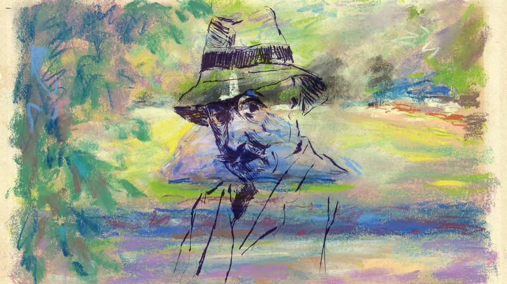 Bildkombination: Selbstportrait, Blumenterrasse