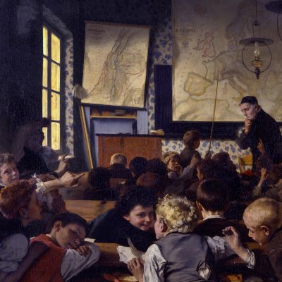 Jung-Deutschland in der Schule, Gemälde von Carl Hertel 1874 (Foto: SMB, CC BY-NC-SA)