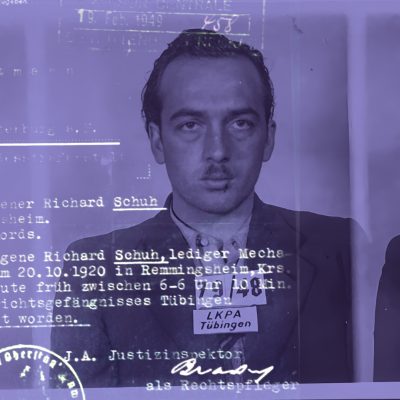 Collage aus Gefängnisfoto und Todesbescheinigung (Foto: LABW, StAS Wü 49/15 T 1 Nr. 346)