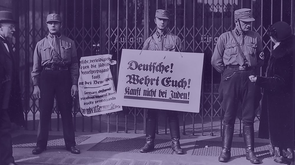 Boykott-Aktion in Berlin, 1.4.1933 (Foto: Polnisches Nationalarchiv)