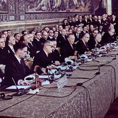 Unterzeichung der Römischen Verträge (Foto: Communautes Europeennes 1957)