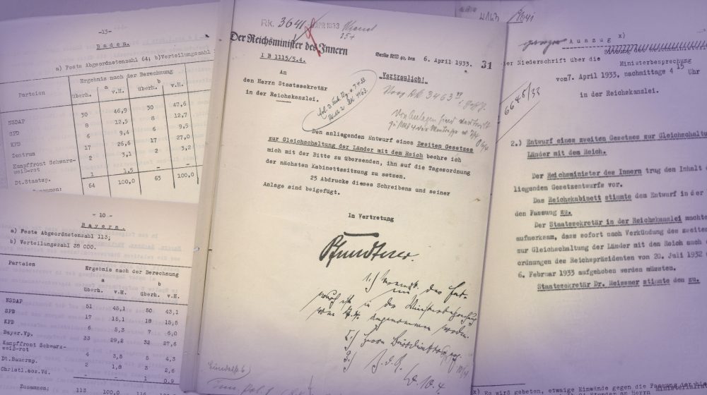 Gesetzestexte vom 07.04.1933 (Foto: BArch R 43-II/1309)