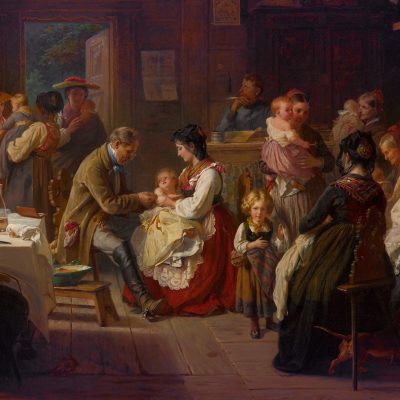 Eine Impfung auf dem Lande, Gemälde von Adolph Hornemann (Quelle: Public Domain) 