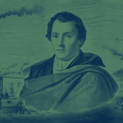 Collage: Franz Joseph von Buß vor Maschinenfabrik (Quelle: Landesarchiv Baden-Württemberg) 