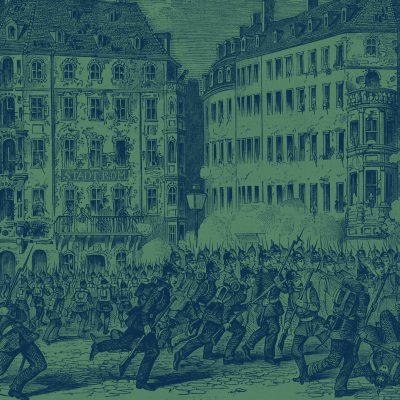  Sturm auf die Barrikade an der großen Frauengasse zu Dresden (Quelle: Österreichische Nationalbibliothek)