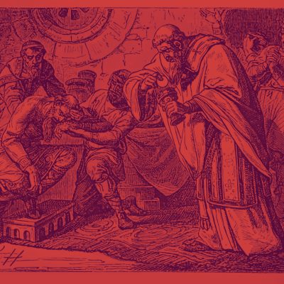 Kaiser Otto I sinkt im Speisesaal zusammen (Quelle: Illustrierte Geschichte des Deutschen Volkes, Staatsbibliothek Bamberg)