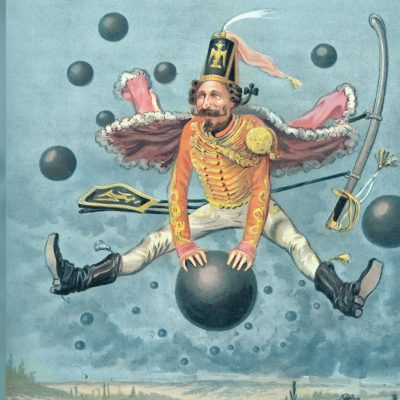 Baron von Münchenhausen, Karikatur von Adolphe Alphonse Géry-Bichard