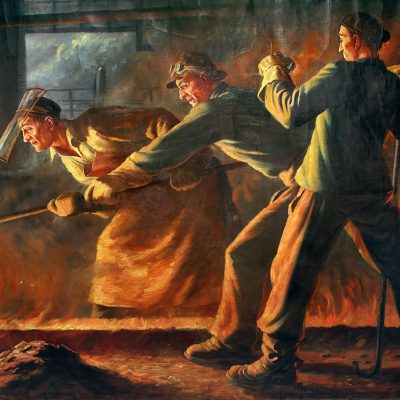 Hochofenabstich, Gemälde von Rudolf Schäfer (Quelle: akg-images) 