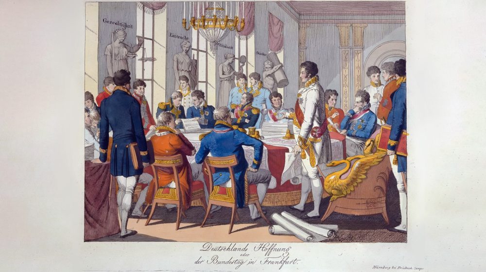 Bundestag 1815 im Frankfurter Palais Thurn und Taxis (Quelle: Historisches Museum Frankfurt, CC-BY-SA)