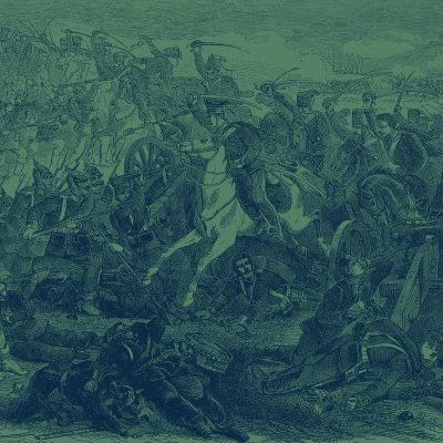 „Angriff des hannoverschen Königin-Husaren-Regiments auf die preußische Stellung“ (Quelle: Die deutschen Einigungskriege)