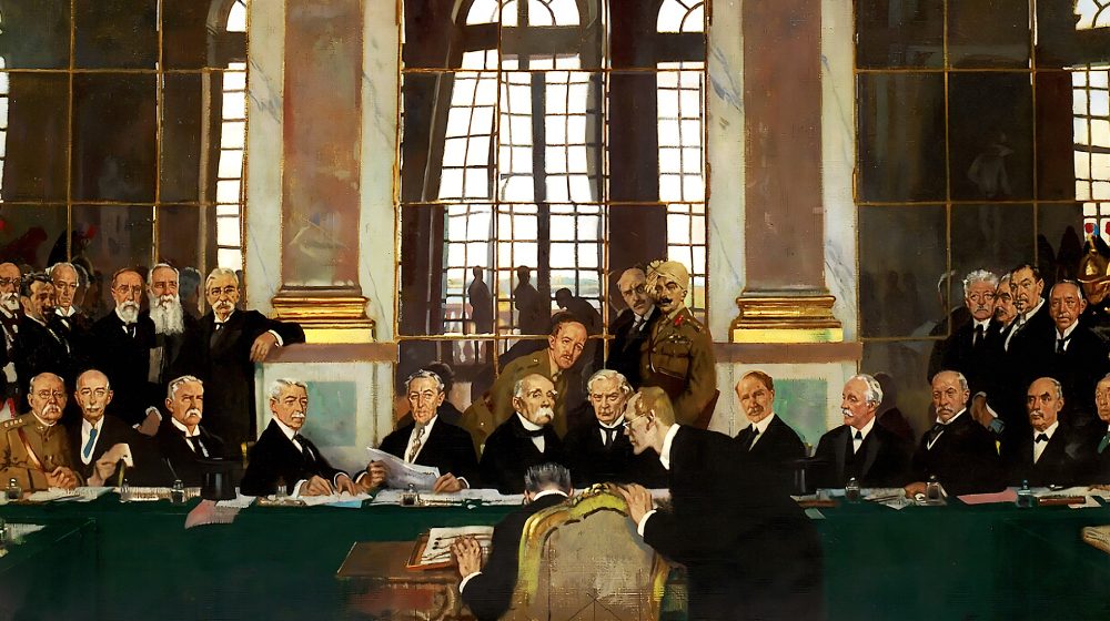 Unterzeichnung des Versailler Vertrages, Gemälde von William Orpen