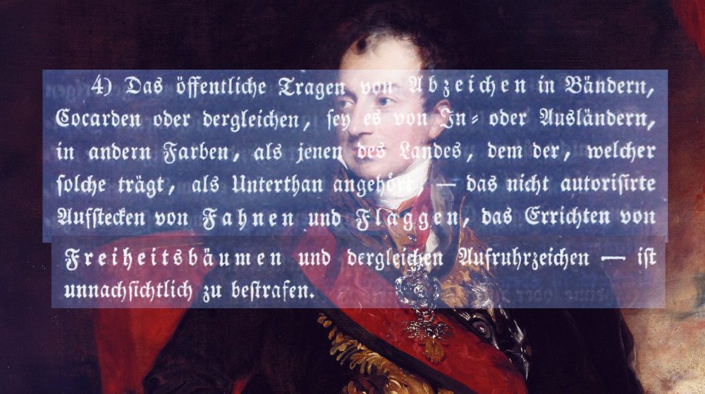 Collage: Fürst von Metternich und Auszug aus den „10 Artikeln“ (Quelle: BänferKartenbeck, Clemens Lothar Wenzel) 