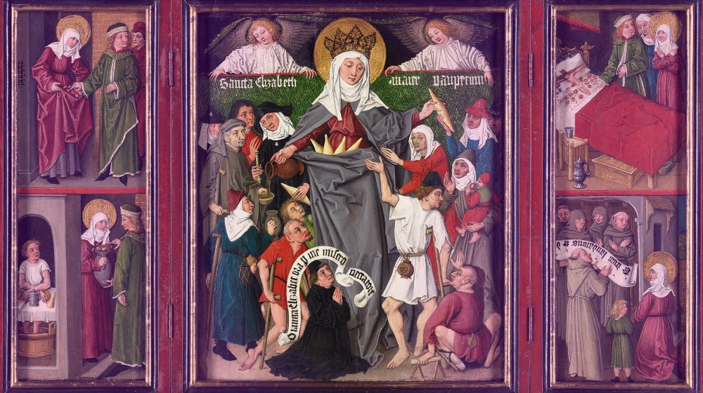 Elisabeth-Triptychon des Meisters der Gewandstudien (Quelle: Staatliche Kunsthalle Karlsruhe) 