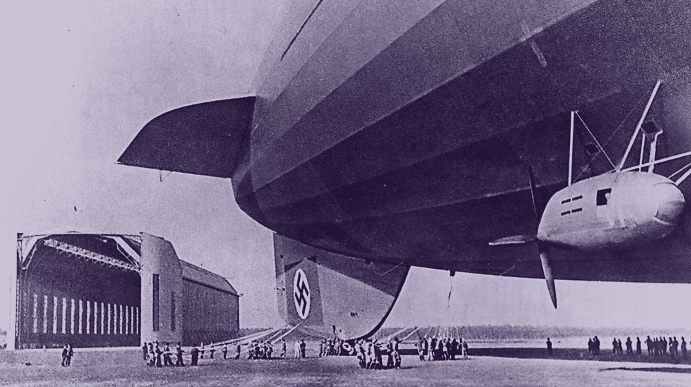 Zeppelin 'Hindenburg' auf dem Rhein-Main-Flughafen (Quelle: Hessisches Staatsarchiv Darmstadt)