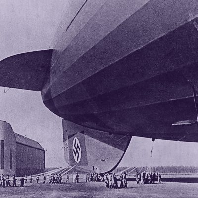 Zeppelin 'Hindenburg' auf dem Rhein-Main-Flughafen (Quelle: Hessisches Staatsarchiv Darmstadt)