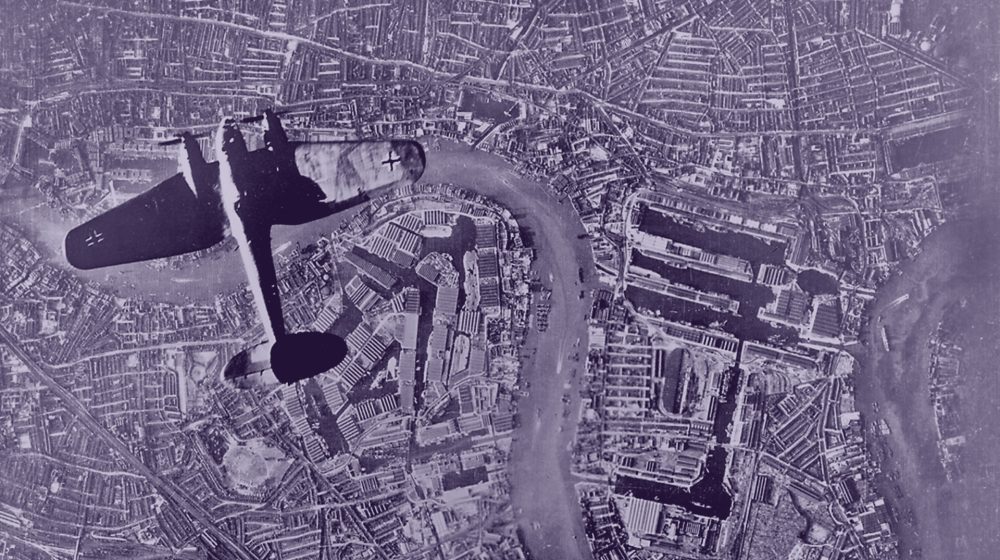 Deutscher Bomber über London am 7. September 1940 (Quelle: Public Domain)