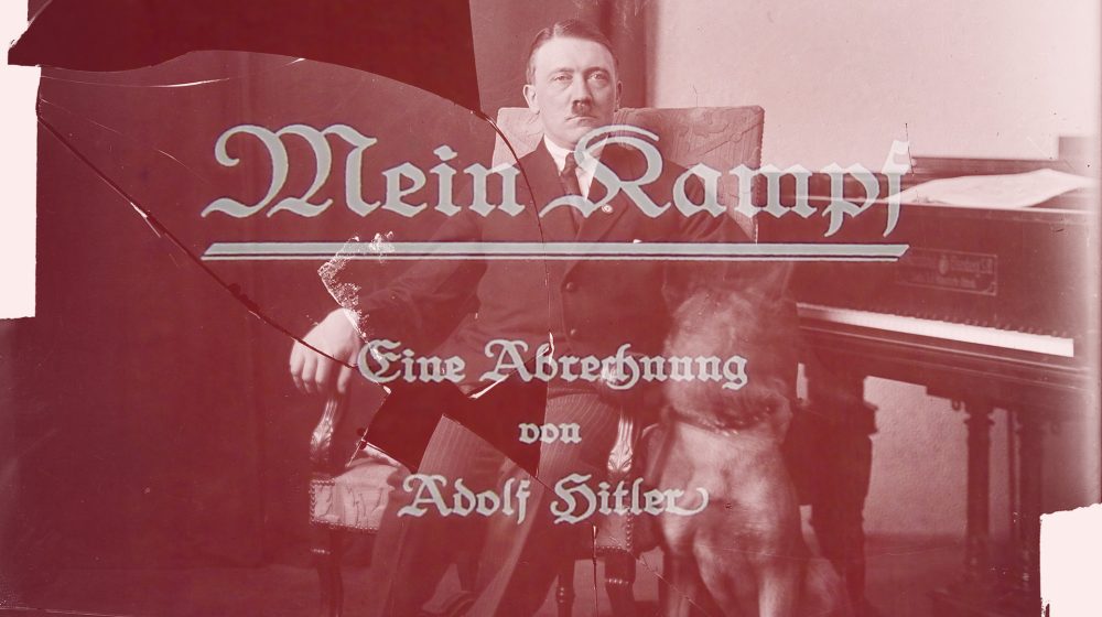 Collage mit dem Titel der Erstausgabe und einem Foto Hitlers (Quelle: National Archives) 