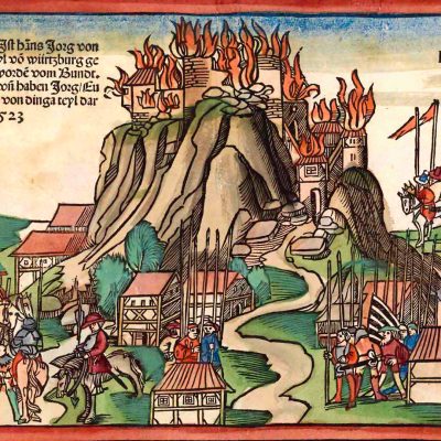 Zerstörung des „Raubnestes Reyssenberg“ (Quelle: Staatsbibliothek Bamberg, CC BY-SA 4.0)