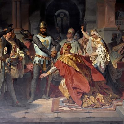 Kaiser Friedrich Barbarossa und Herzog Heinrich der Löwe in Chiavenna, Gemälde von Philipp von Foltz (Quelle: Maximilianeum München) 