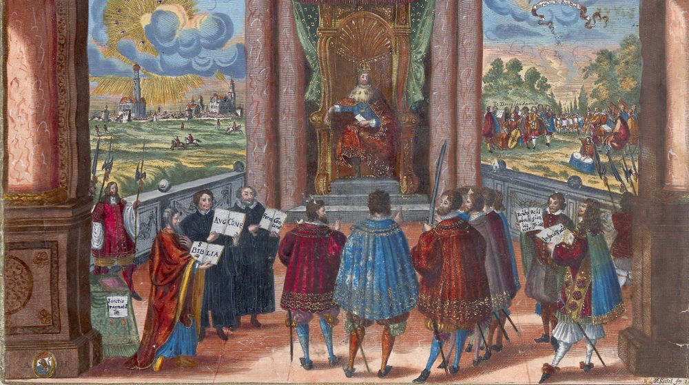 „Augsburger Friedensgemälde, Illustrator: Melchior Küssel (Quelle: Staats- und Stadtbibliothek Augsburg)