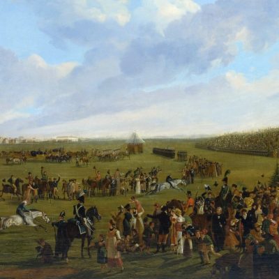 „Das Pferderennen auf dem Münchner Oktoberfest 1810“, Gemälde von Peter Hess (Quelle: Münchner Stadtmuseum, CC BY-SA 4.0) 
