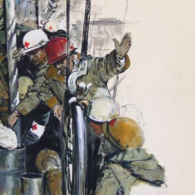 Das Wunder von Lengede, Illustration von Helmuth Ellgaard (Quelle: Familienarchiv Ellgaard, CC BY-SA 3.0)