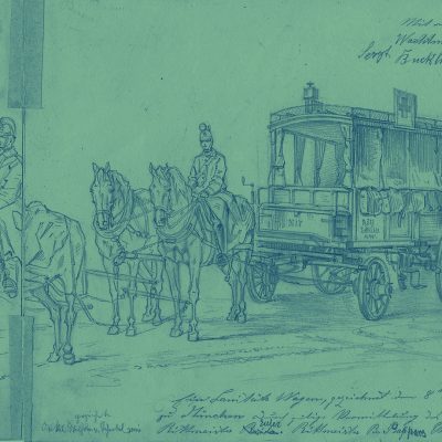Rot-Kreuz Sanitätswagen 1870 (Quelle: Hauptstaatsarchiv Stuttgart)