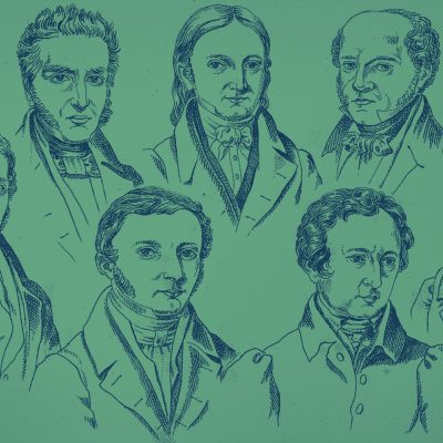 Göttinger Sieben v.l.n.r.: Ewald, Albrecht, Grimm, Grimm, Gervinus, Weber, Dahlmann (Quelle: Niedersächsische Staats- und Universitätsbibliothek Göttingen)