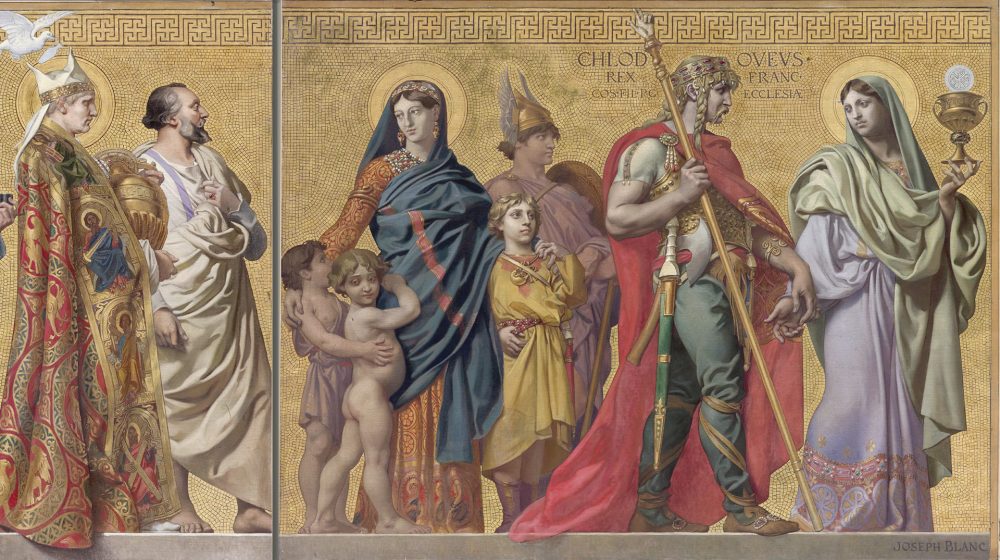 Chlodwig auf einem Gemälde im Pariser Pantheon (Centre des Monuments Nationaux)
