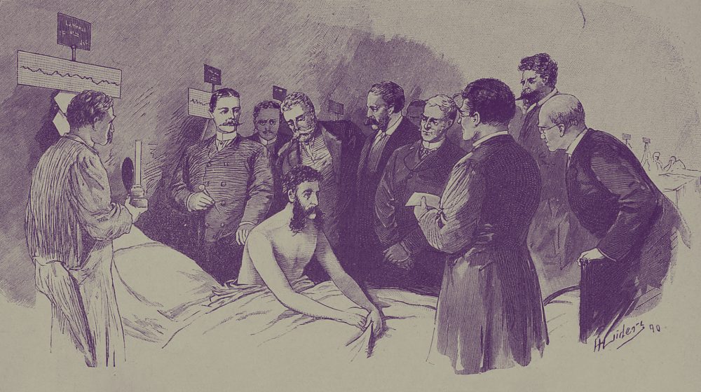 Impfung in der Charité Berlin 1891, Zeichnung aus „Die Gartenlaube“ (Quelle: Public)