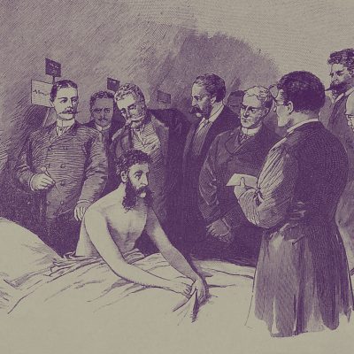 Impfung in der Charité Berlin 1891, Zeichnung aus „Die Gartenlaube“ (Quelle: Public)