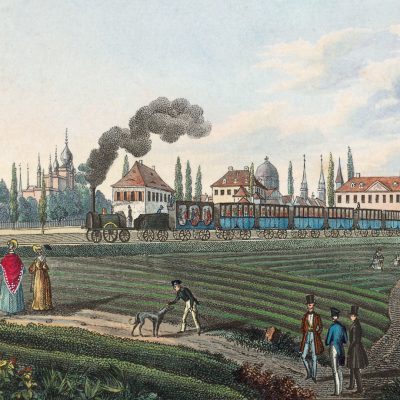 Der Adler an der Nürnberger Stadtgrenze, Lithographie von August Kolb (Quelle: Germanisches Nationalmuseum, CC BY-ND 4.0