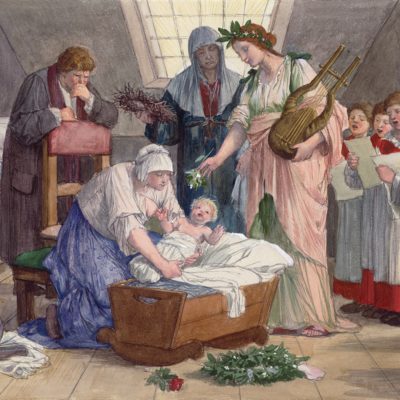 Allegorie zur Geburt Beethovens, Aquarellstudie von Friedrich Geselschap (Quelle: Beethoven-Haus)