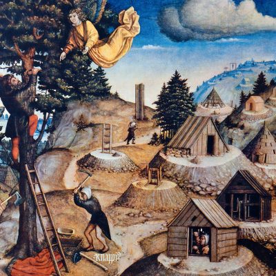 Bergbau auf dem Annaberger Bergaltar, Gemälde von Hans Hesse (Ausschnitt)
