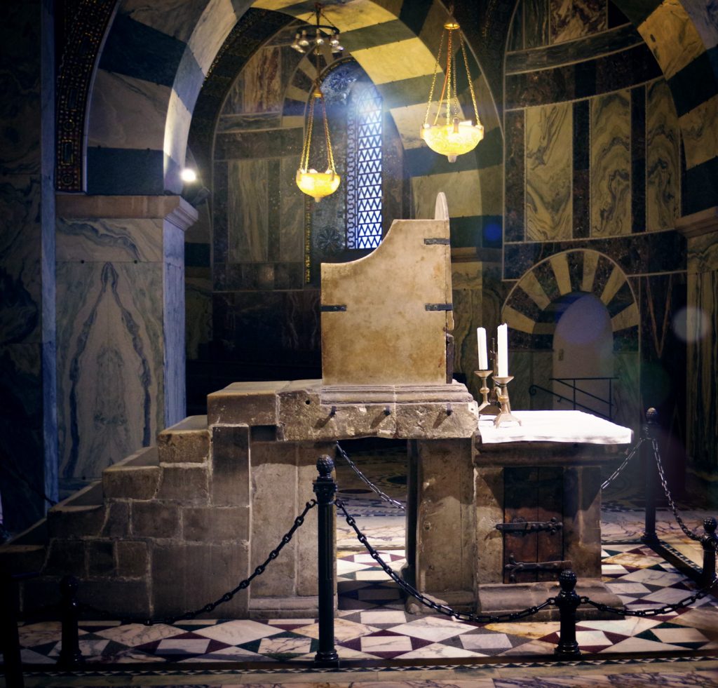 Almost all Roman-German kings were crowned on the royal throne in Aachen, which was built on the orders of Charlemagne.